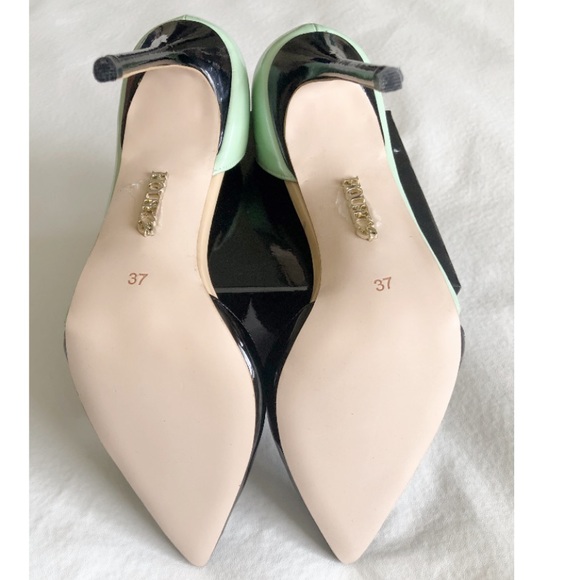 House of CB Roma Stilleto Heels Black/Mint Size: 7 - Picture 10 of 11